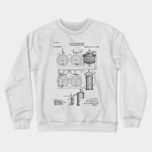 Brewery Patent - Beer Art - Black And White Crewneck Sweatshirt